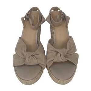 FRYE Sandals Wedges Espadrille Ankle Strap Jute Leather Open Toe Size 11